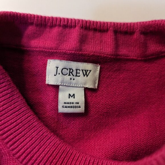 J Crew Womens Cropped Drop Shoulder Sweater Pink Size Medium Thick Knit - Picture 2 of 7